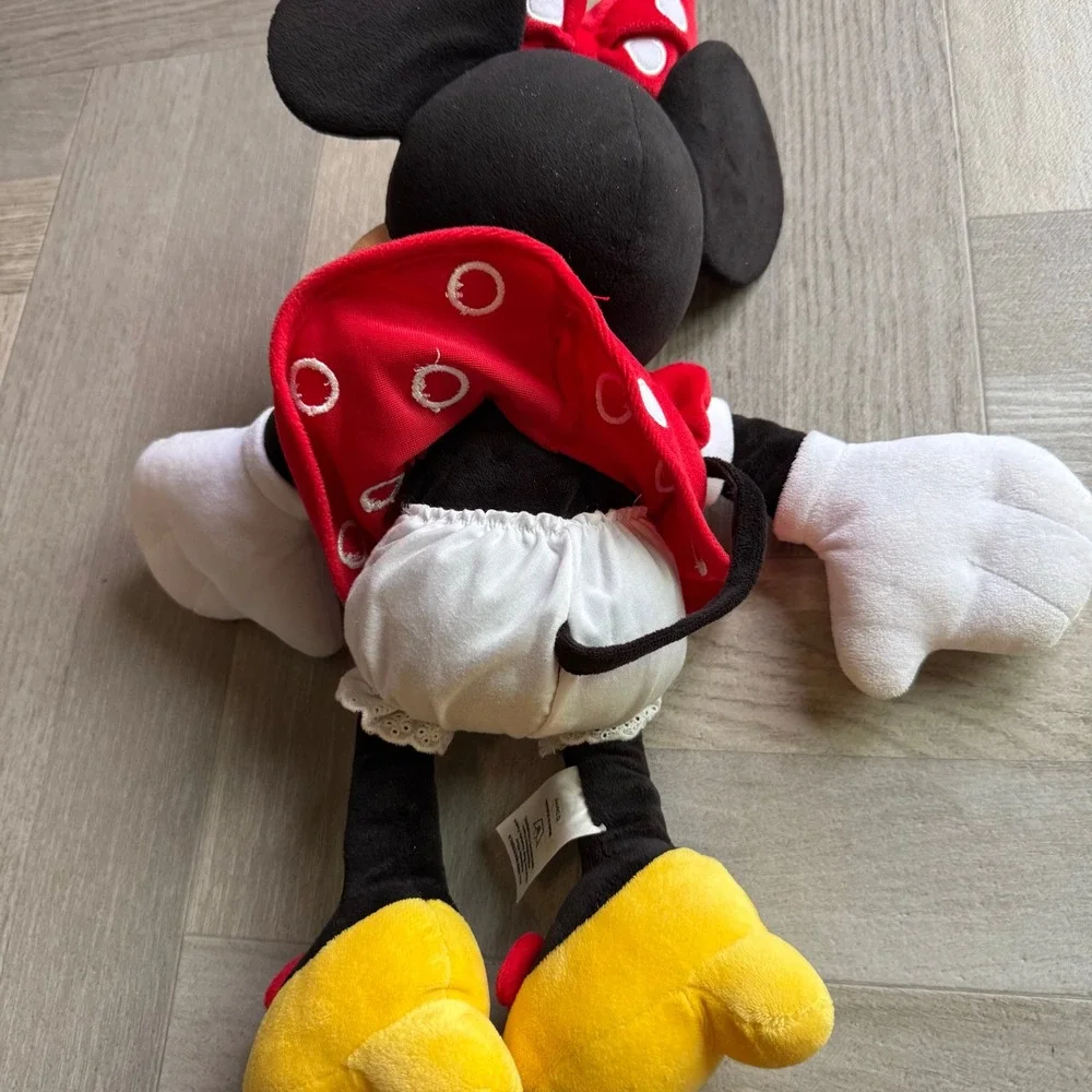 Disney Minnie Mouse Plush Red White Polka Dot‎ Dress Bow Stuffed Animal Toy 18